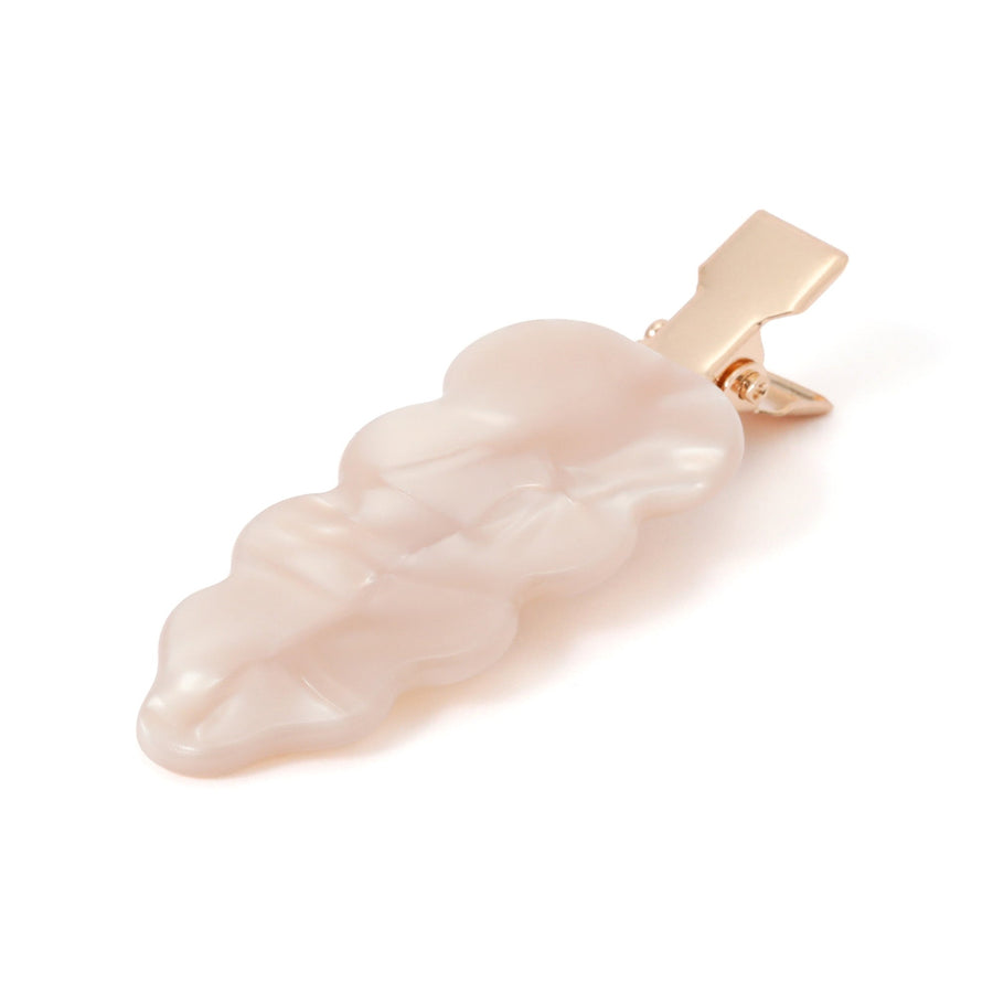 前髪クリップ ウェーブ アイボリー