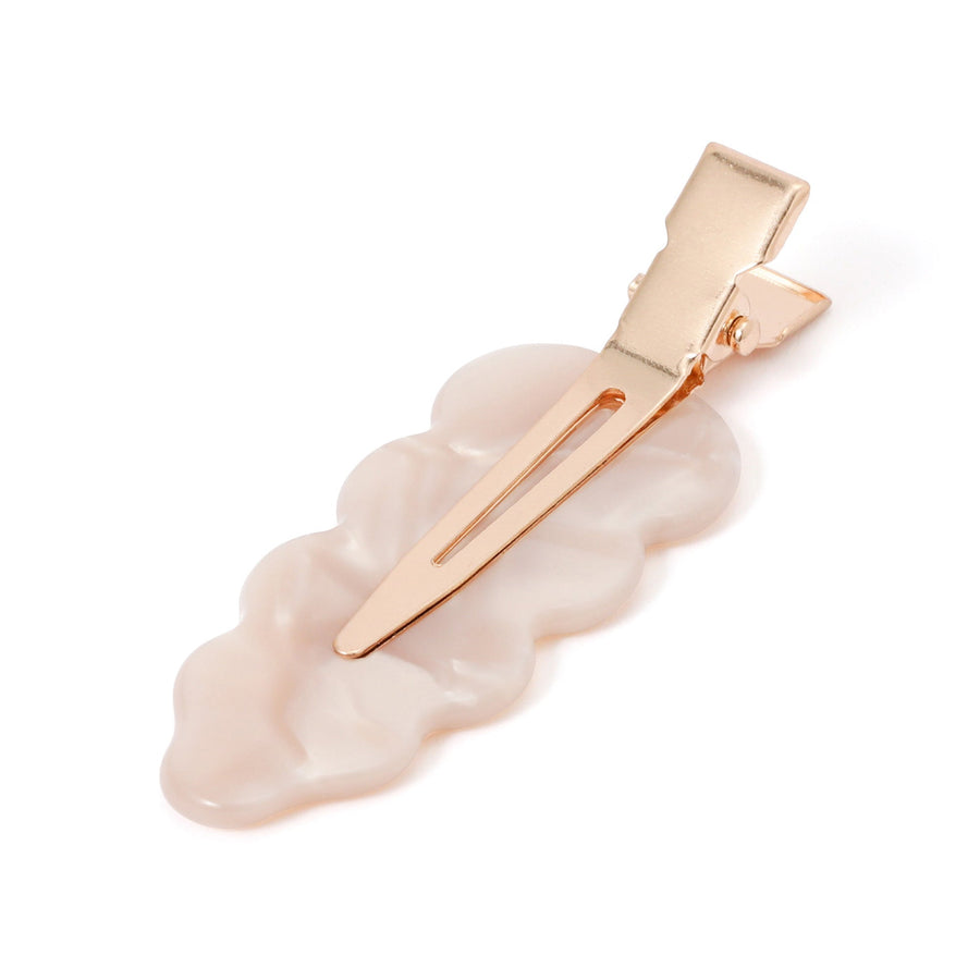 前髪クリップ ウェーブ アイボリー