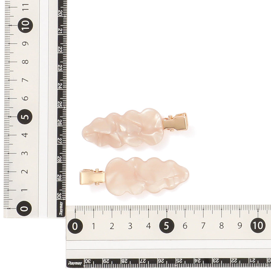 前髪クリップ ウェーブ アイボリー