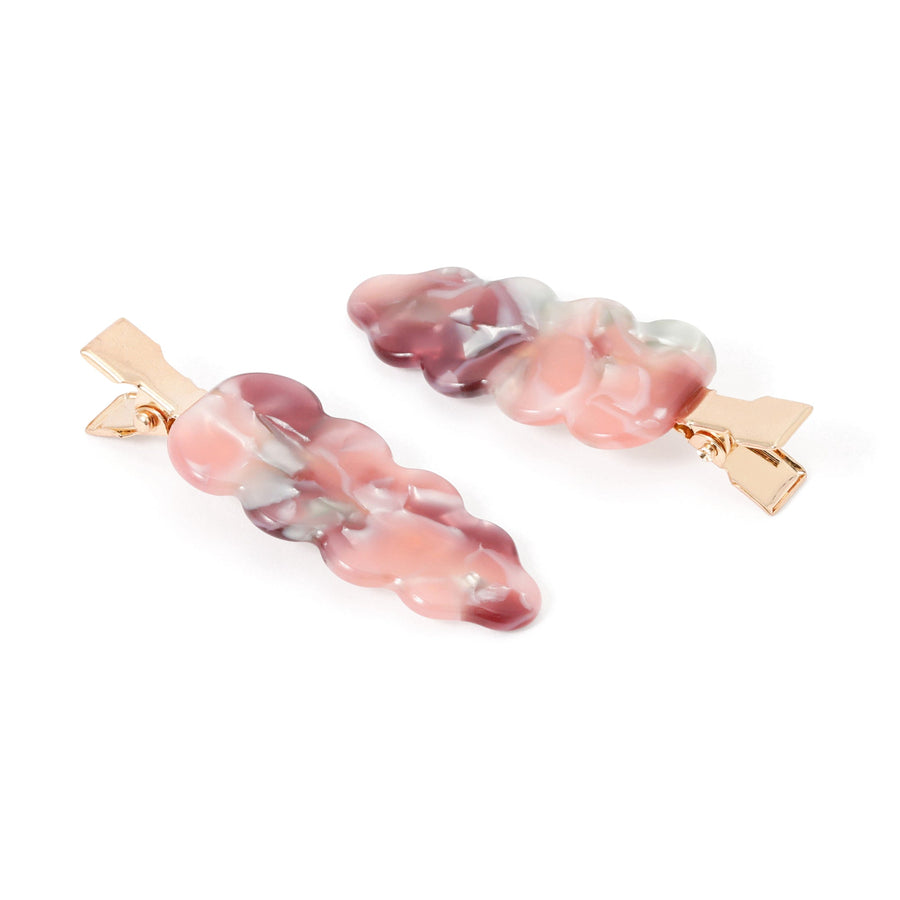 前髪クリップ ウェーブ パープル