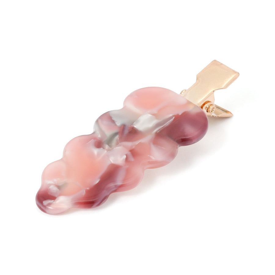 前髪クリップ ウェーブ パープル