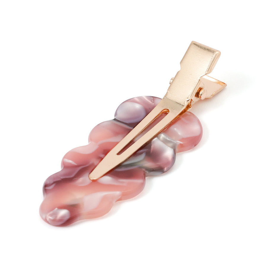 前髪クリップ ウェーブ パープル