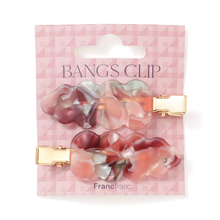 前髪クリップ ウェーブ パープル