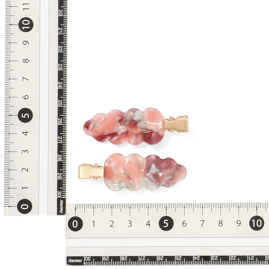 前髪クリップ ウェーブ パープル