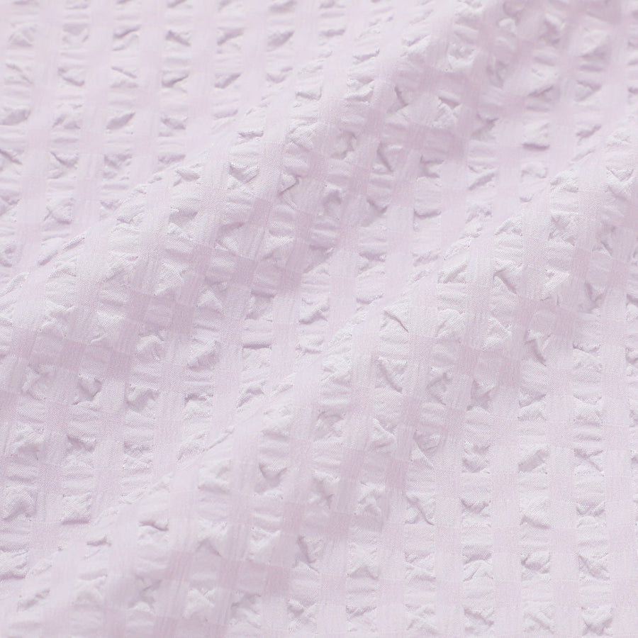 ロゴ刺繍 チェックジャガードパジャマ パープル