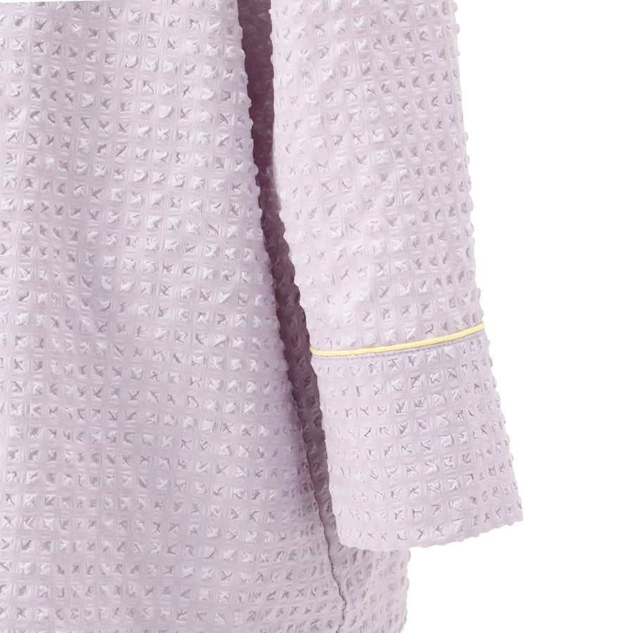 ロゴ刺繍 チェックジャガードパジャマ パープル