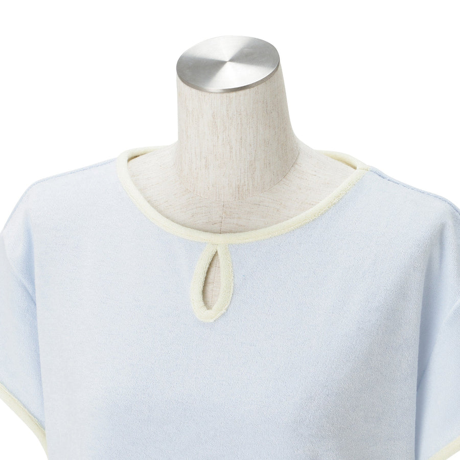 接触冷感 パイルパジャマ ライトブルー