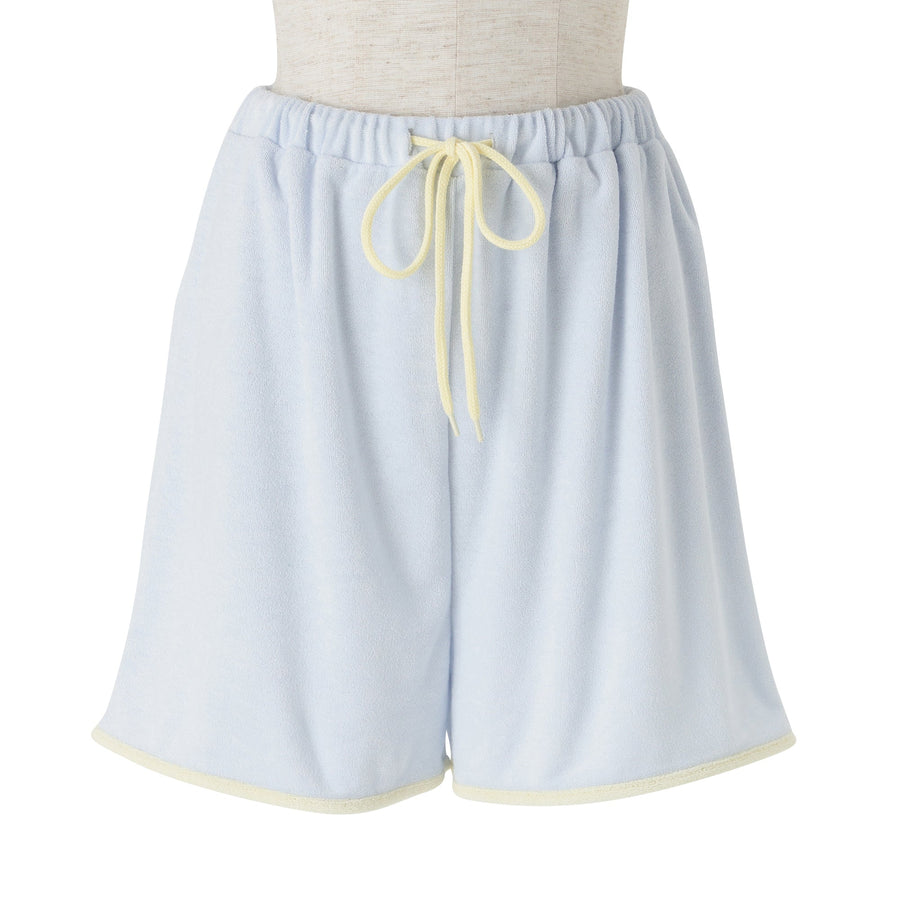 接触冷感 パイルパジャマ ライトブルー