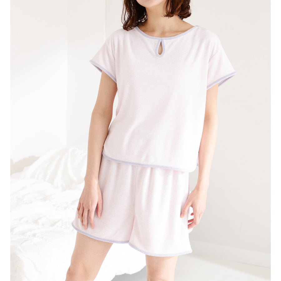 接触冷感 パイルパジャマ ライトピンク