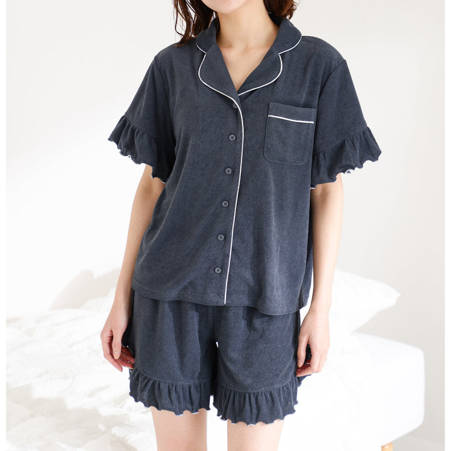 キシリトール加工 パイルパジャマ ダークグレー