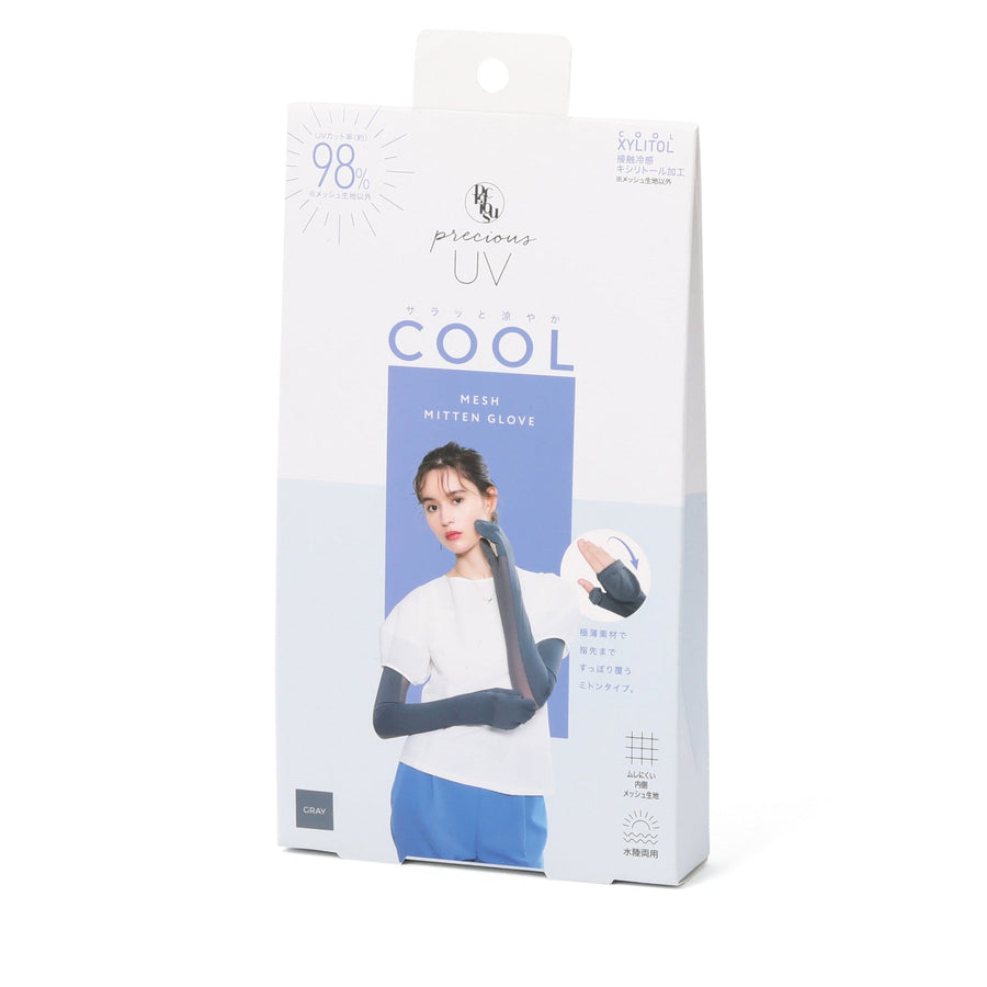 UV クール メッシュ指ぬきグローブ グレー