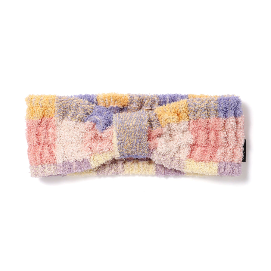 抗菌防臭ミックスチェックヘアバンド イエロー