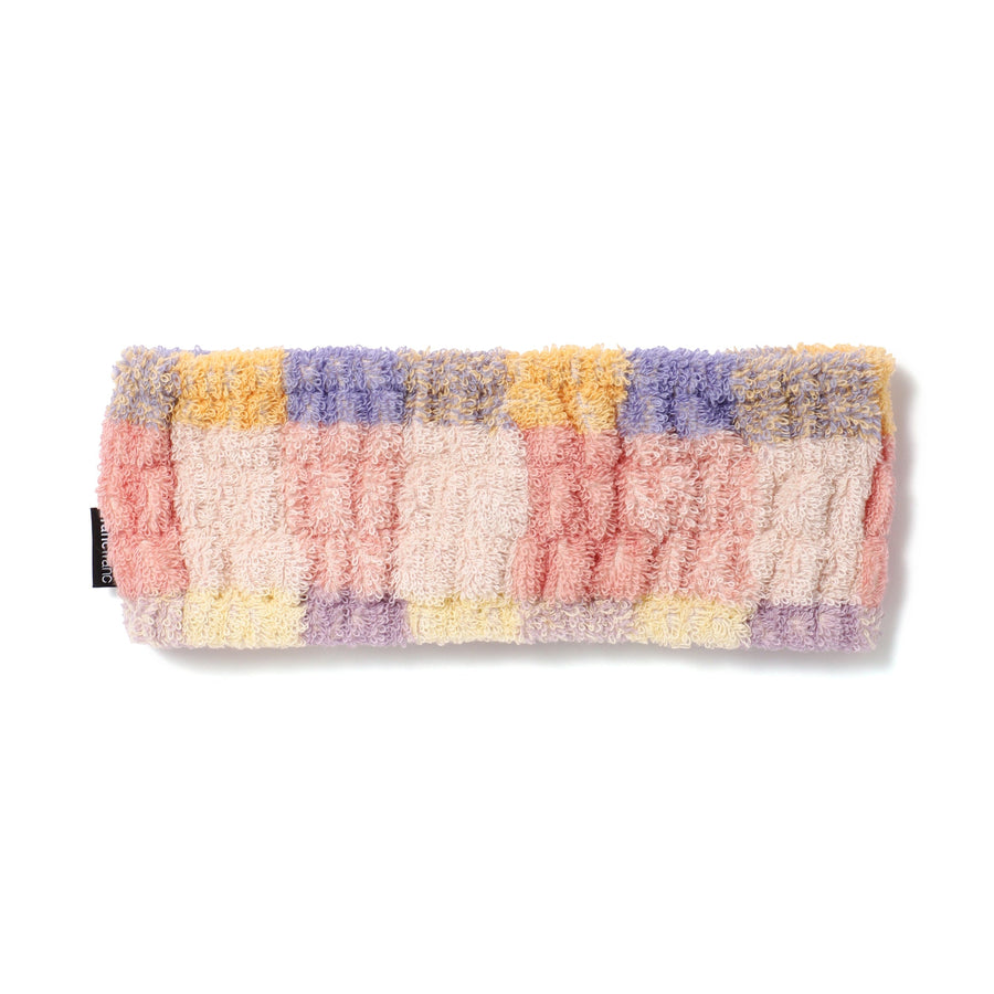 抗菌防臭ミックスチェックヘアバンド イエロー