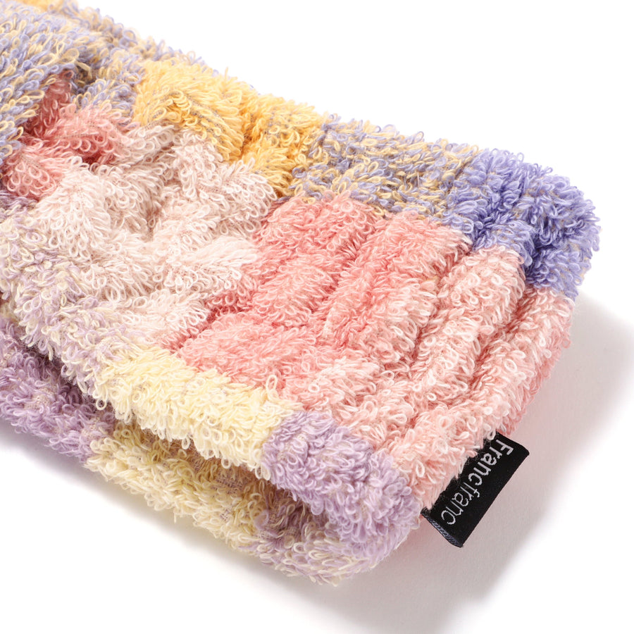 抗菌防臭ミックスチェックヘアバンド イエロー