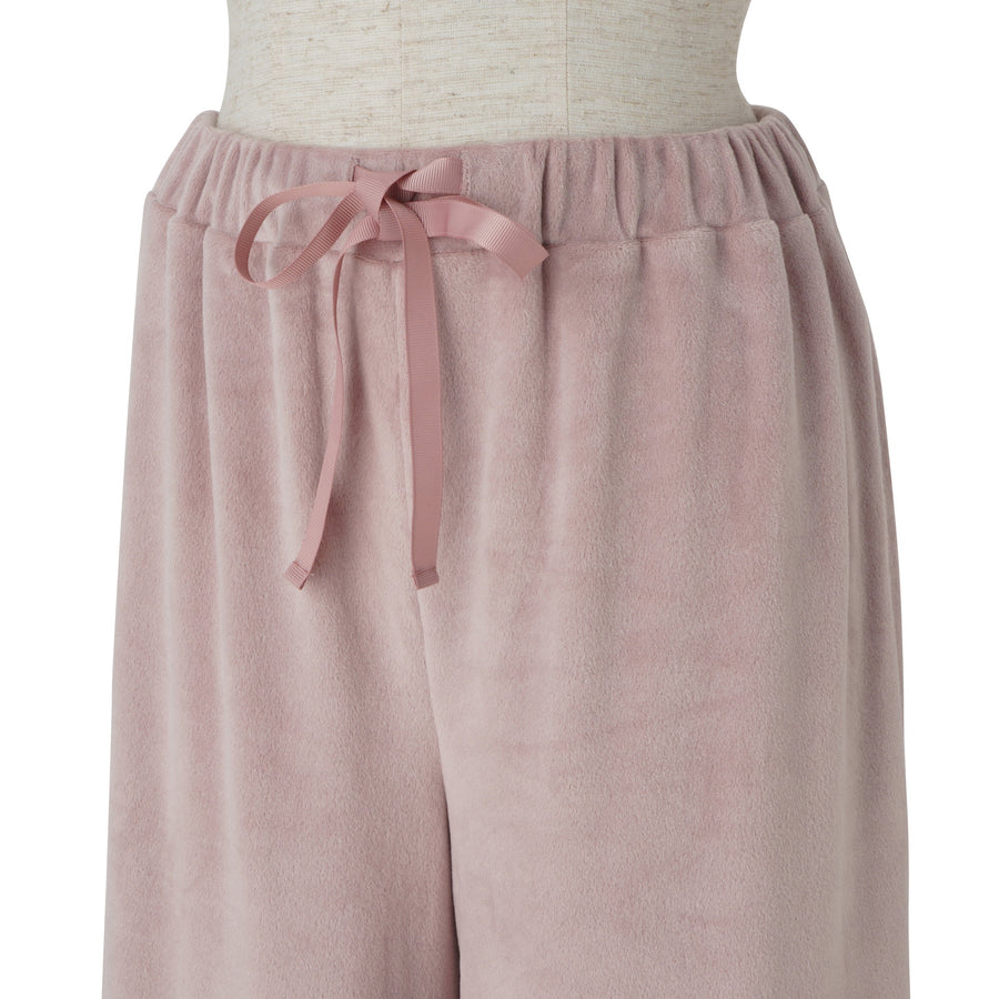 ヒアルロン酸加工 ストレッチベロアパジャマ ピンク