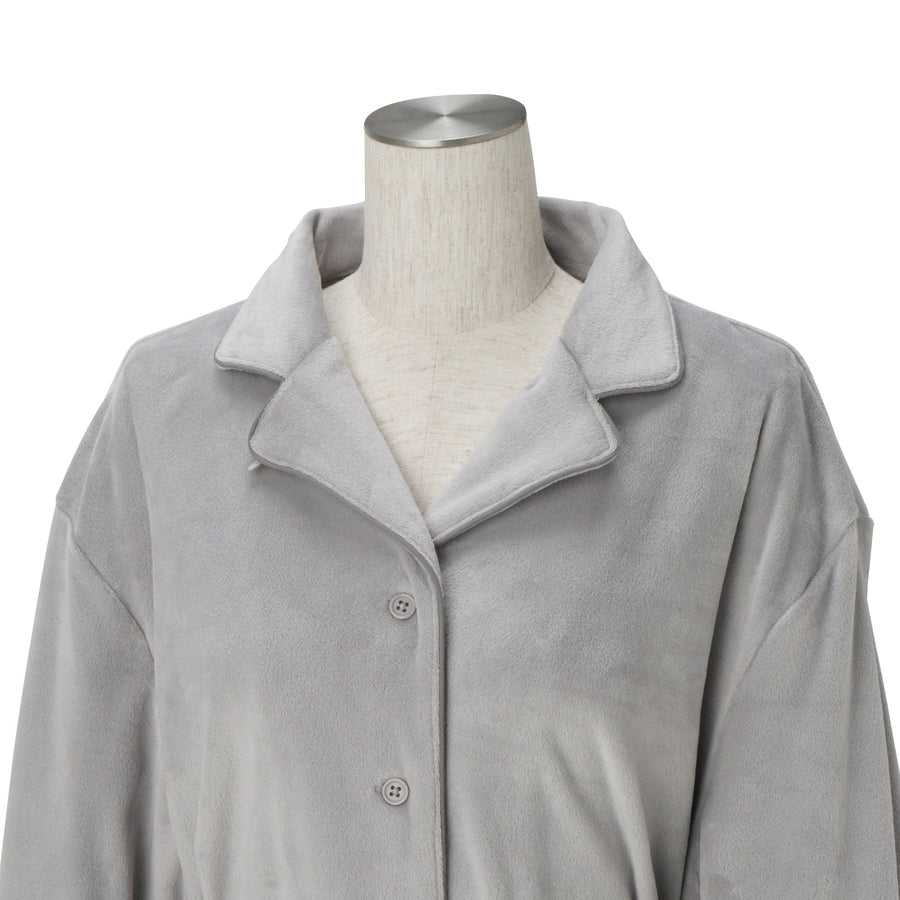 ヒアルロン酸加工 ストレッチベロアパジャマ グレー