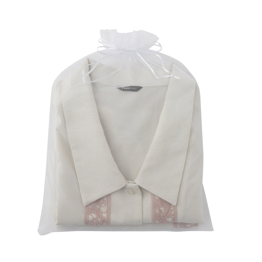 調温加工 レースラインパジャマ アイボリー