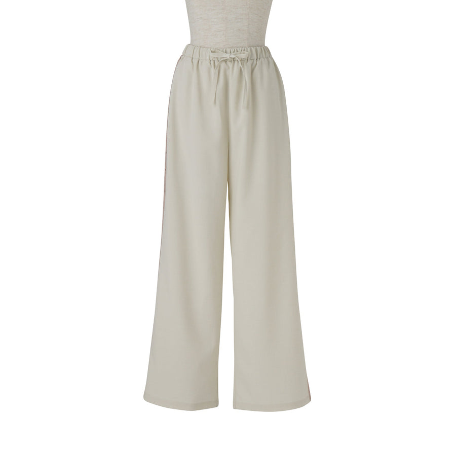 調温加工 レースラインパジャマ アイボリー