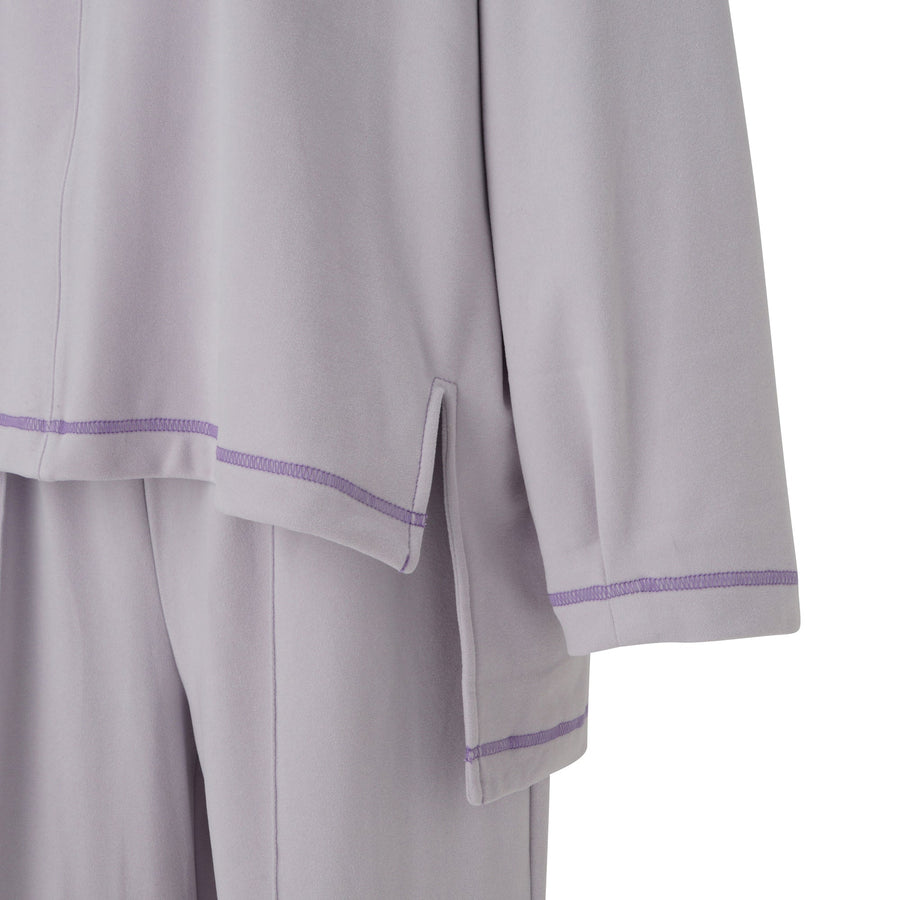 吸放湿加工 ストレッチスウェット ルームウェア ライトパープル