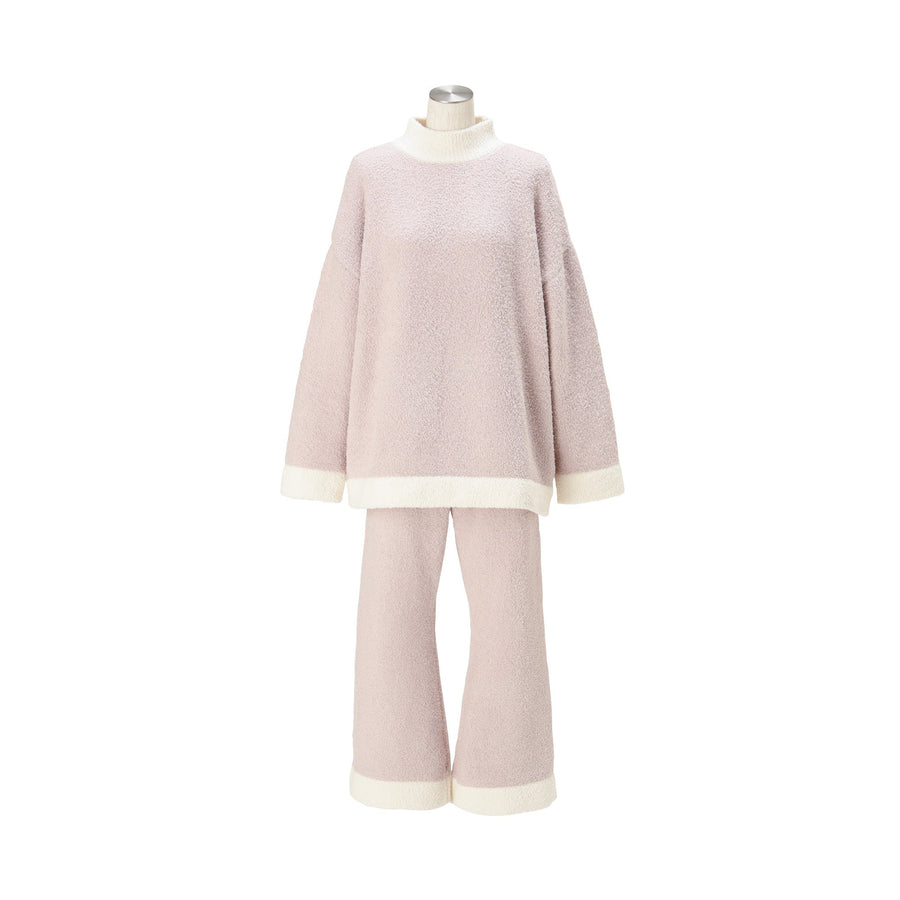 ウエストウォーマー付き もちもちニットパジャマ ライトピンク