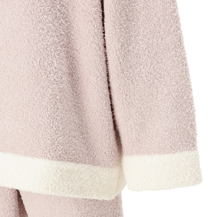 ウエストウォーマー付き もちもちニットパジャマ ライトピンク