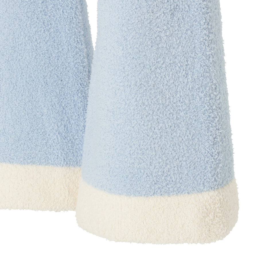 ウエストウォーマー付き もちもちニットパジャマ ライトブルー