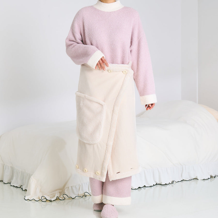 リバーシブルウォームフリース 4WAYポンチョ S ピンク