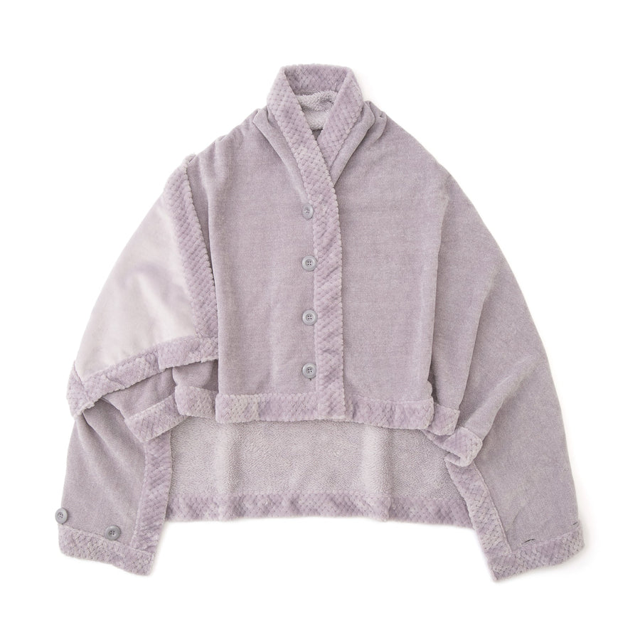 リバーシブルウォームフリース 4WAYポンチョ L グレー