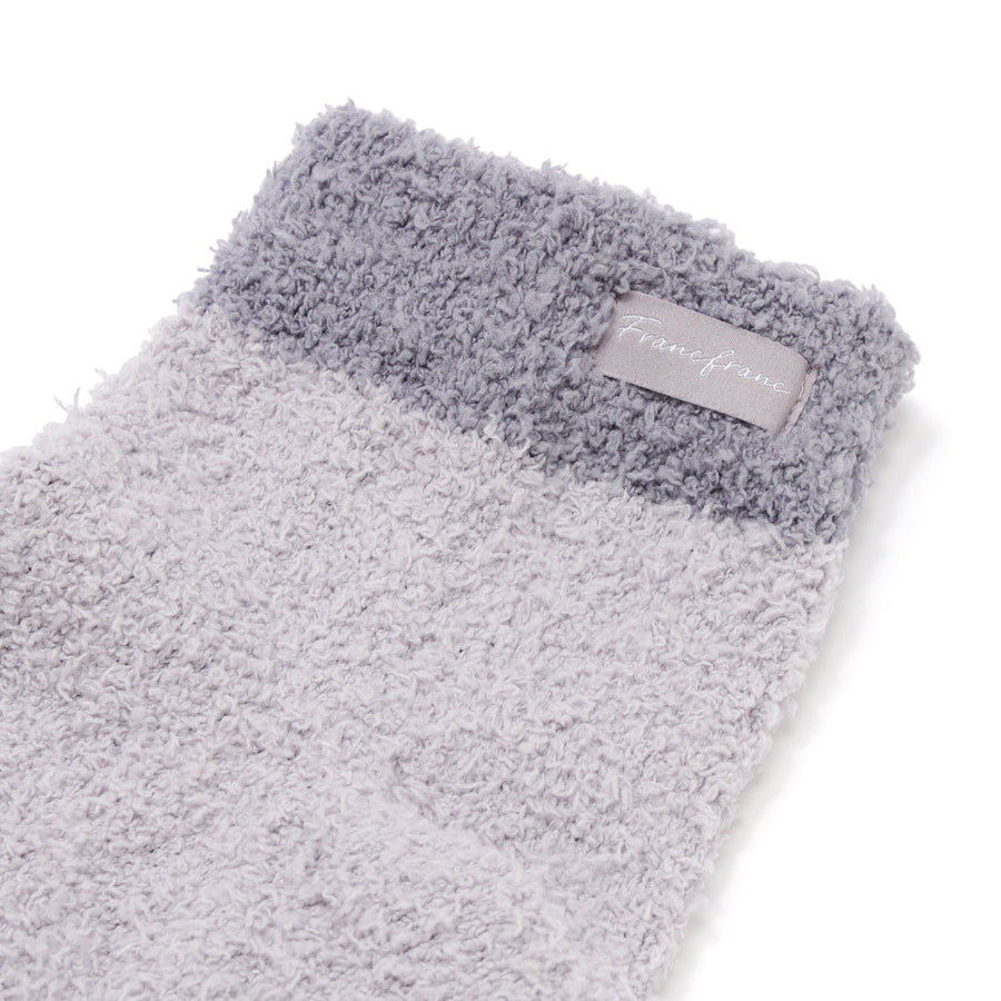 もちもちニット ルームソックス グレー