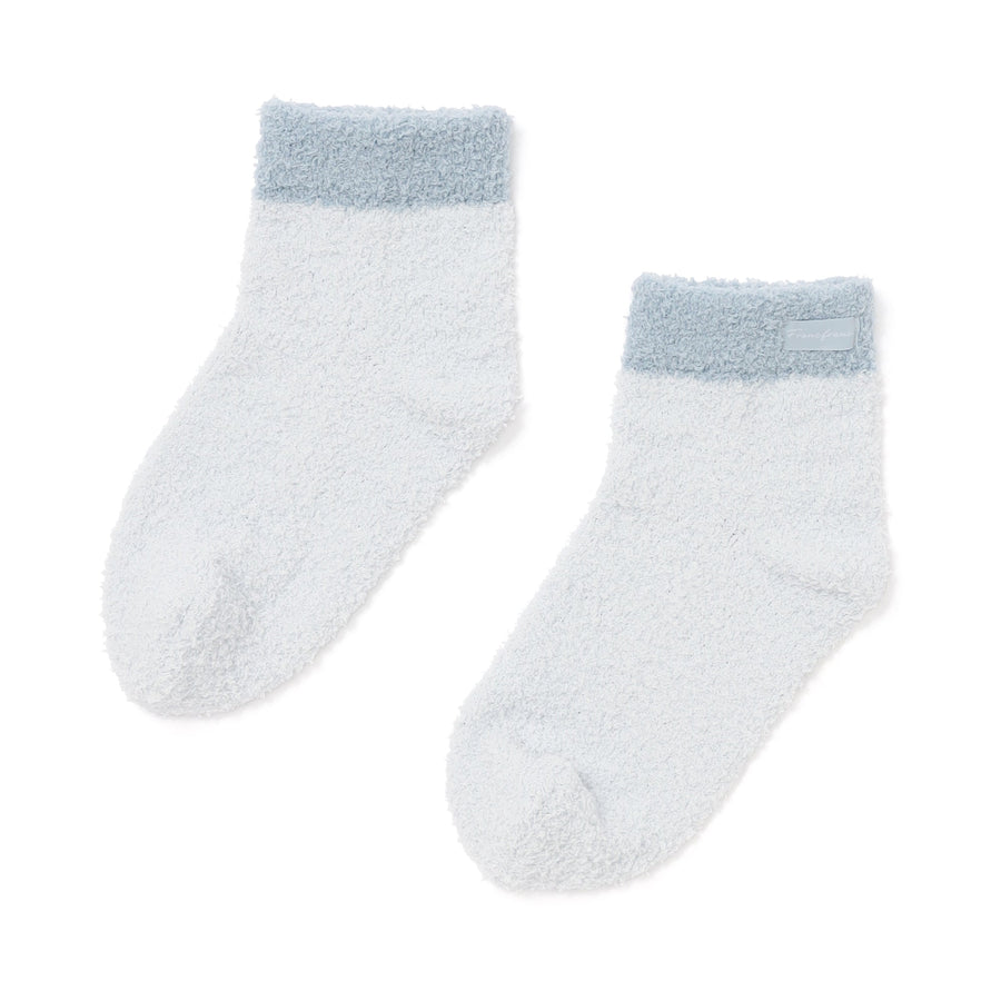 もちもちニット ルームソックス ライトブルー
