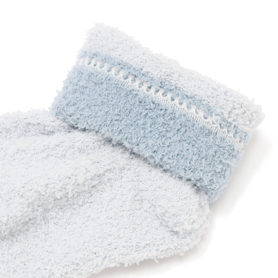 もちもちニット ルームソックス ライトブルー