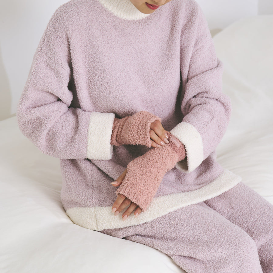 もちもちニット ハンドウォーマー ピンク