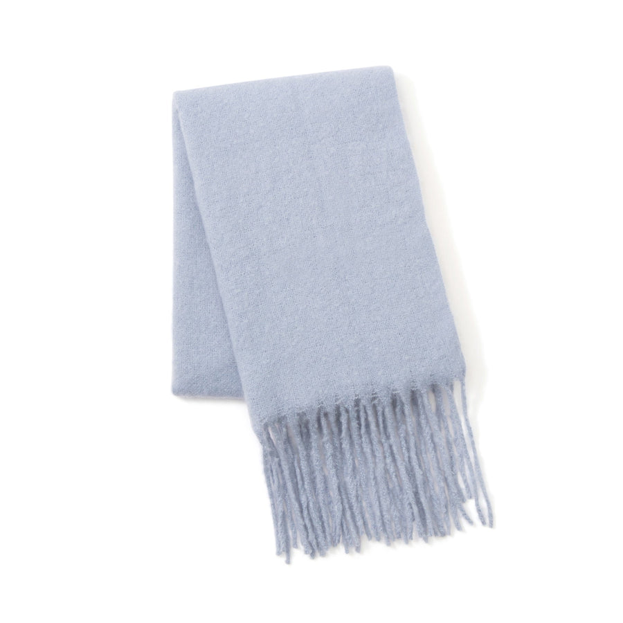 モヘアライク マフラー ライトブルー