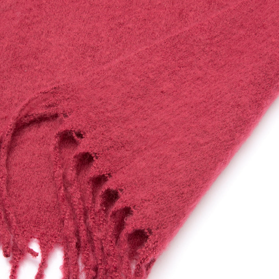 モヘアライク マフラー ダークピンク