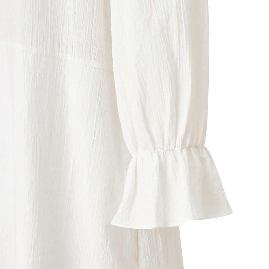 楊柳ラッフル ワンピース 裏地付き アイボリー