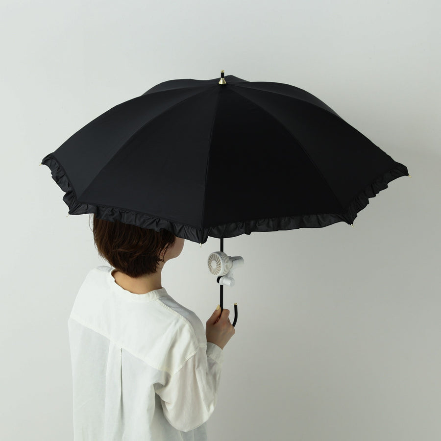 遮光クラシックフリル 長傘 50cm パープル（晴雨兼用）