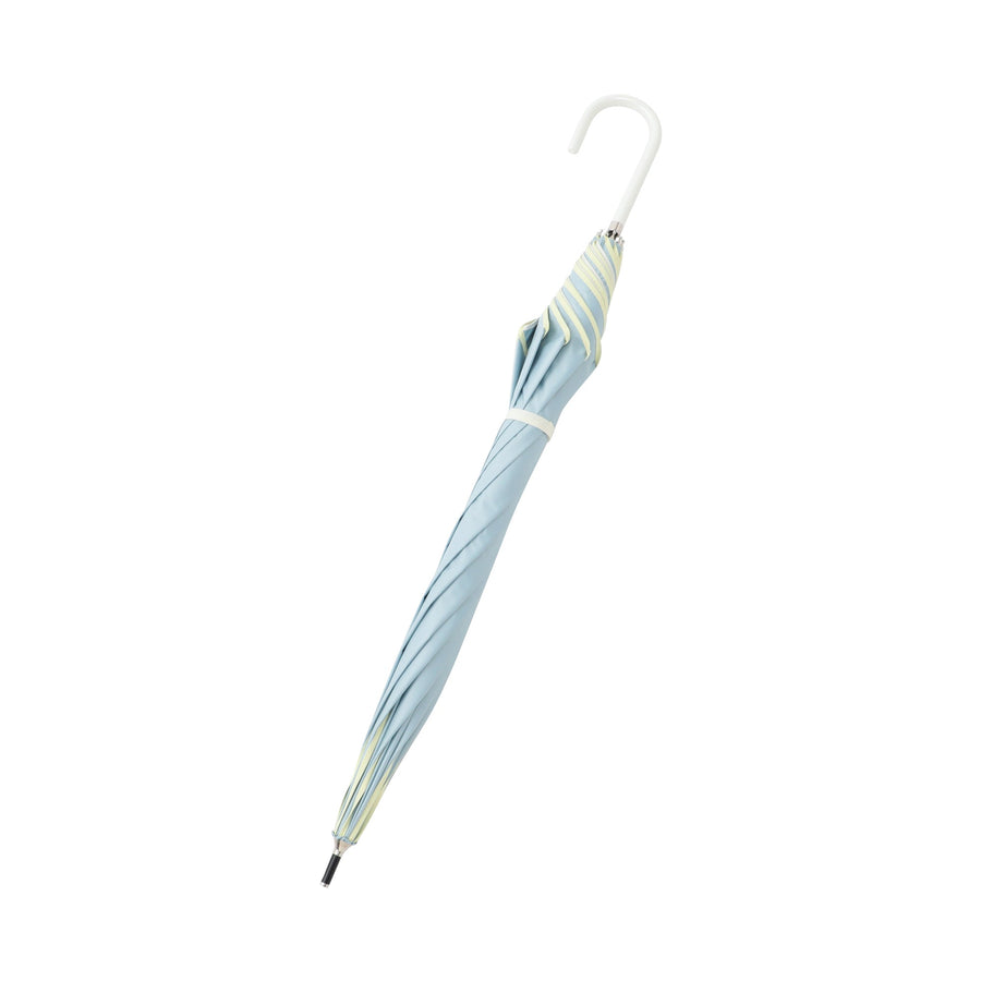 遮光 バイカラーパイピング 長傘 58cm グリーン（晴雨兼用）