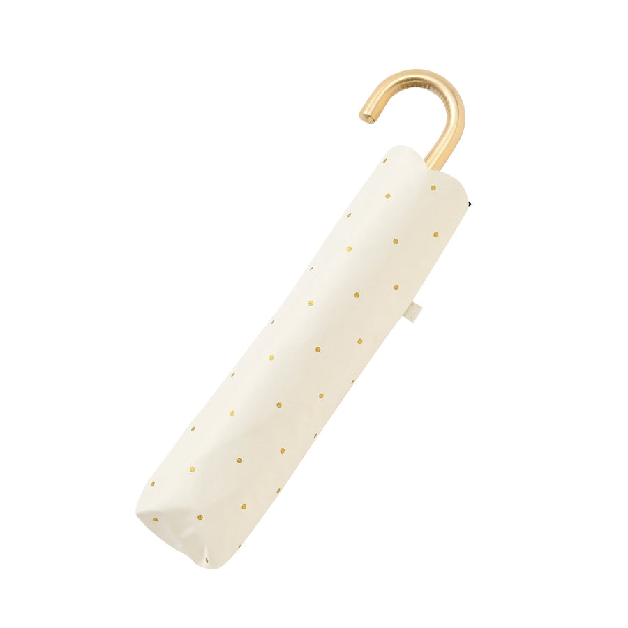 遮光 ドットグリッターヒートカット 折りたたみ傘 50cm ホワイト（晴雨兼用）