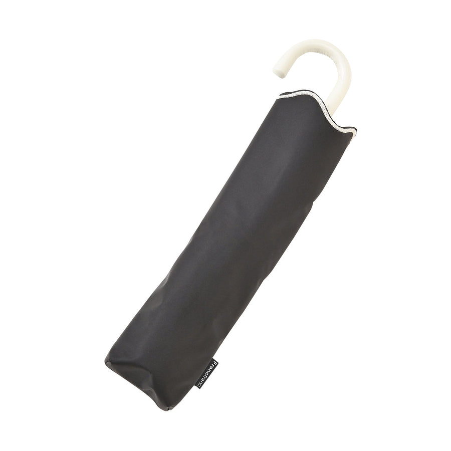 遮光 ウェーブパイピング 折りたたみ傘 50cm ブラック（晴雨兼用）