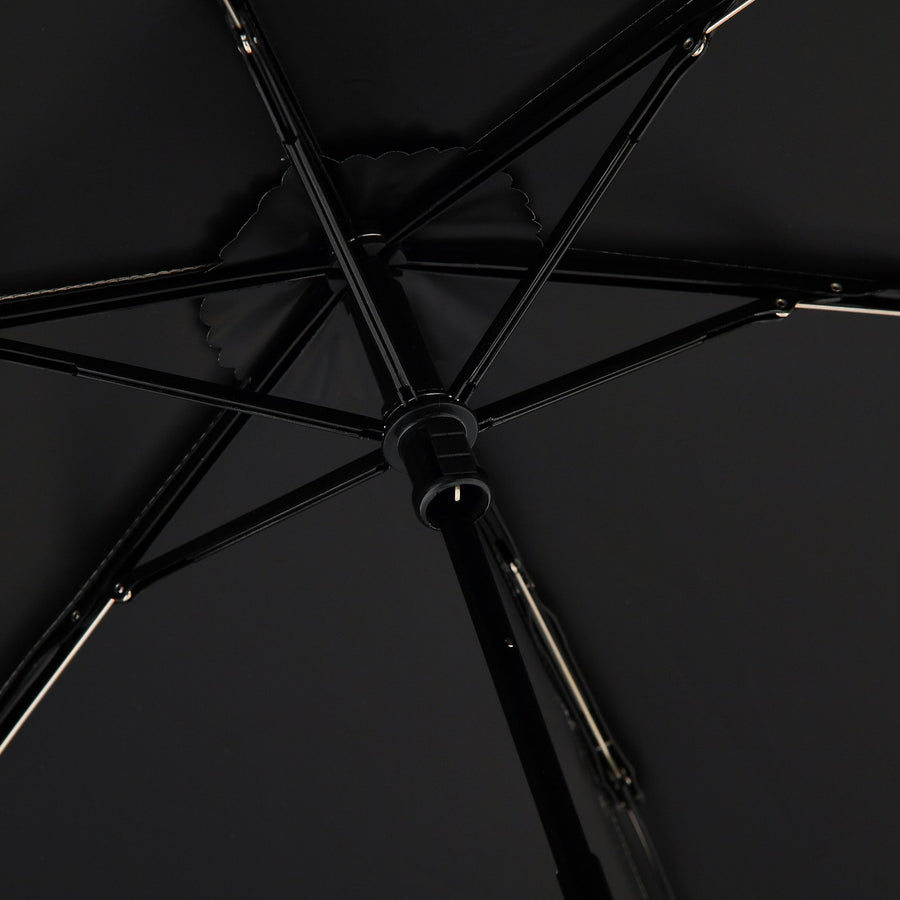 遮光 ウェーブパイピング 折りたたみ傘 50cm ホワイト（晴雨兼用）