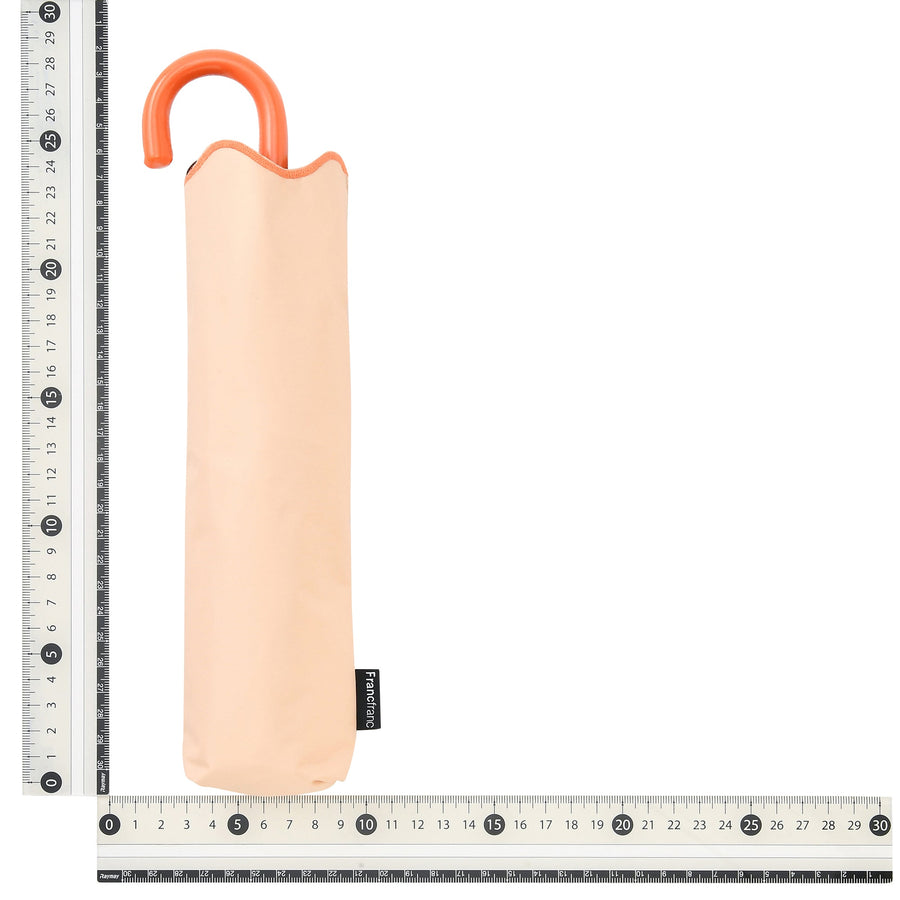 遮光 ウェーブパイピング 折りたたみ傘 50cm オレンジ（晴雨兼用）