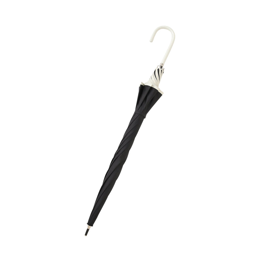 遮光 ウェーブパイピング 長傘 58cm ブラック（晴雨兼用）