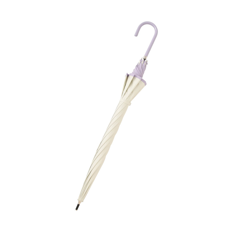 遮光 ウェーブパイピング 長傘 58cm ホワイト（晴雨兼用）