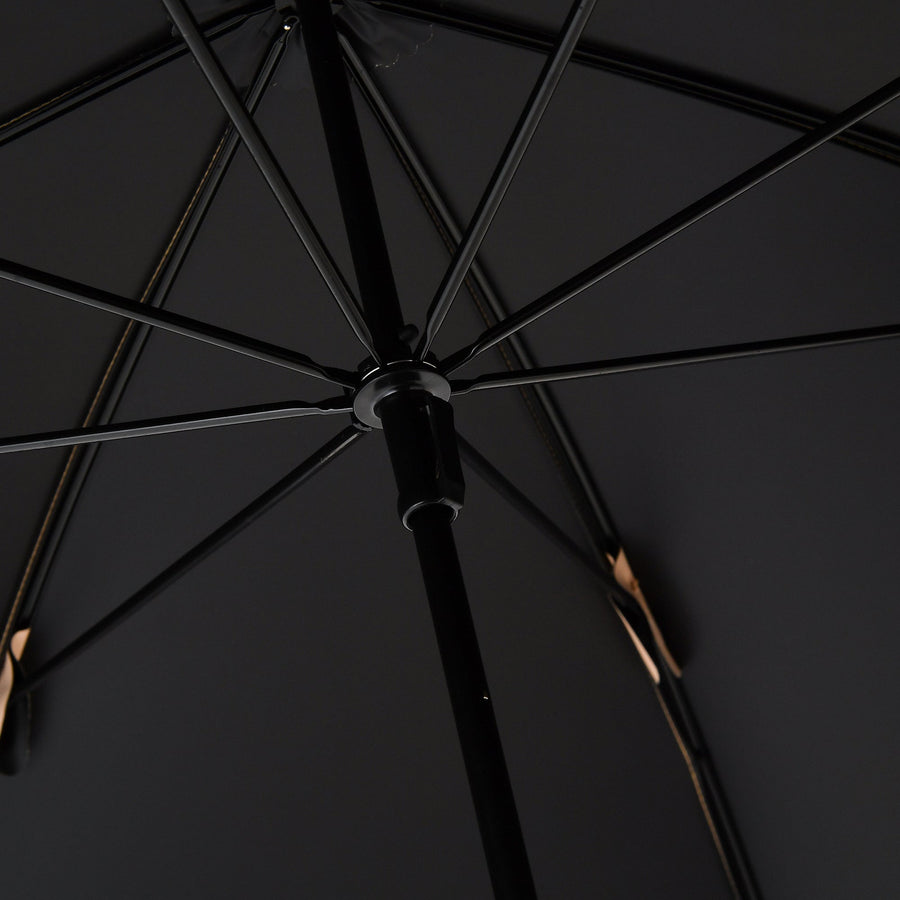 遮光 ウェーブパイピング 長傘 58cm オレンジ（晴雨兼用）