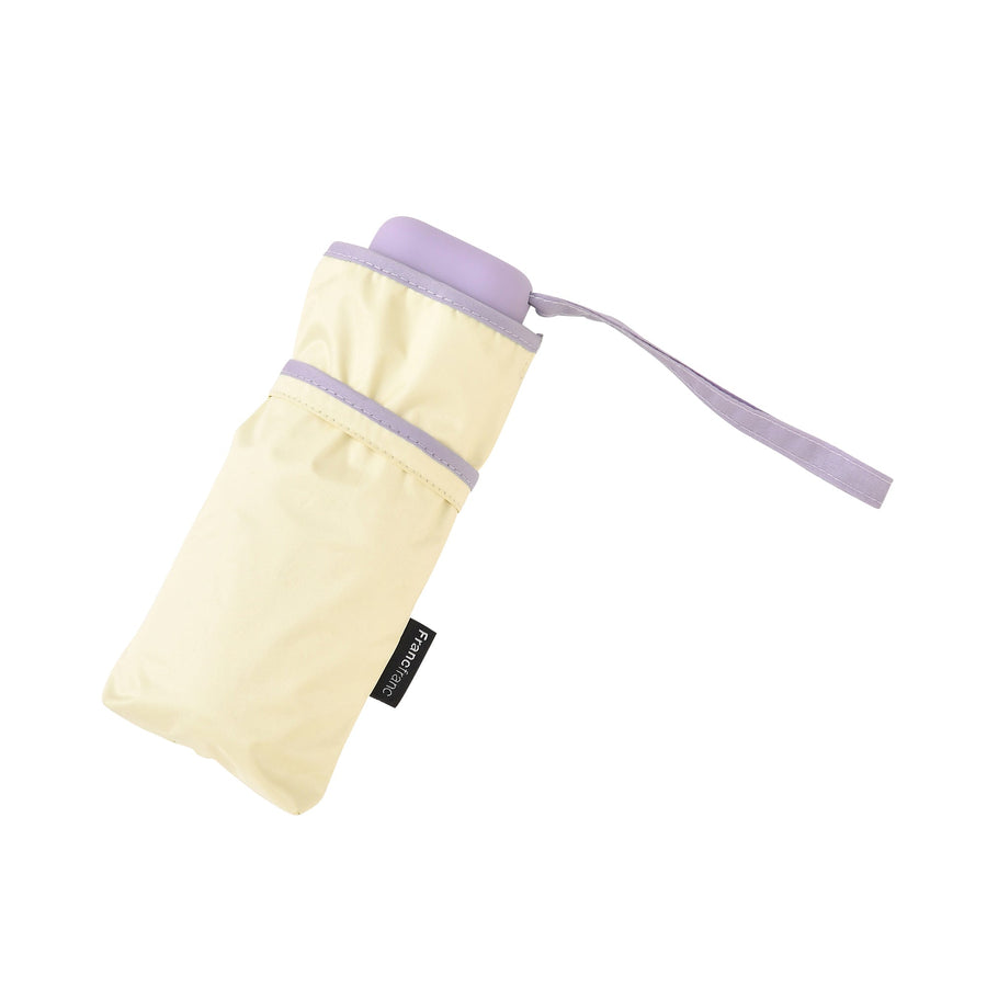 遮光 コンパクト パイピング 折りたたみ傘 47cm イエロー（晴雨兼用）