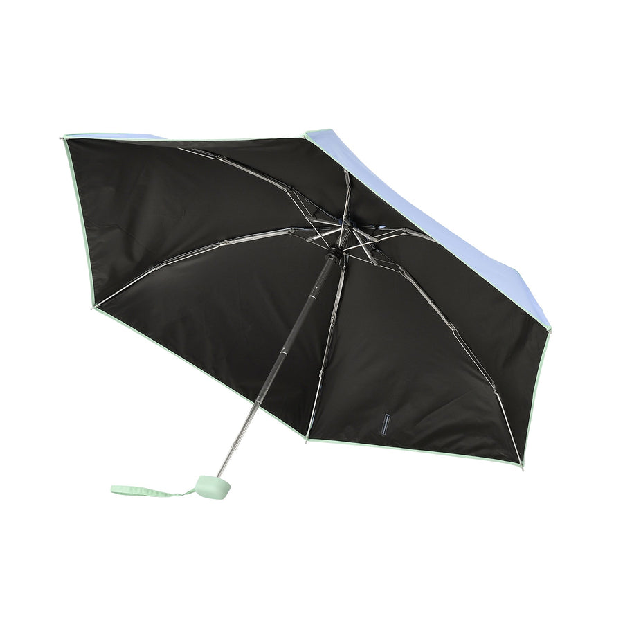 遮光 コンパクト パイピング 折りたたみ傘 47cm ブルー（晴雨兼用）