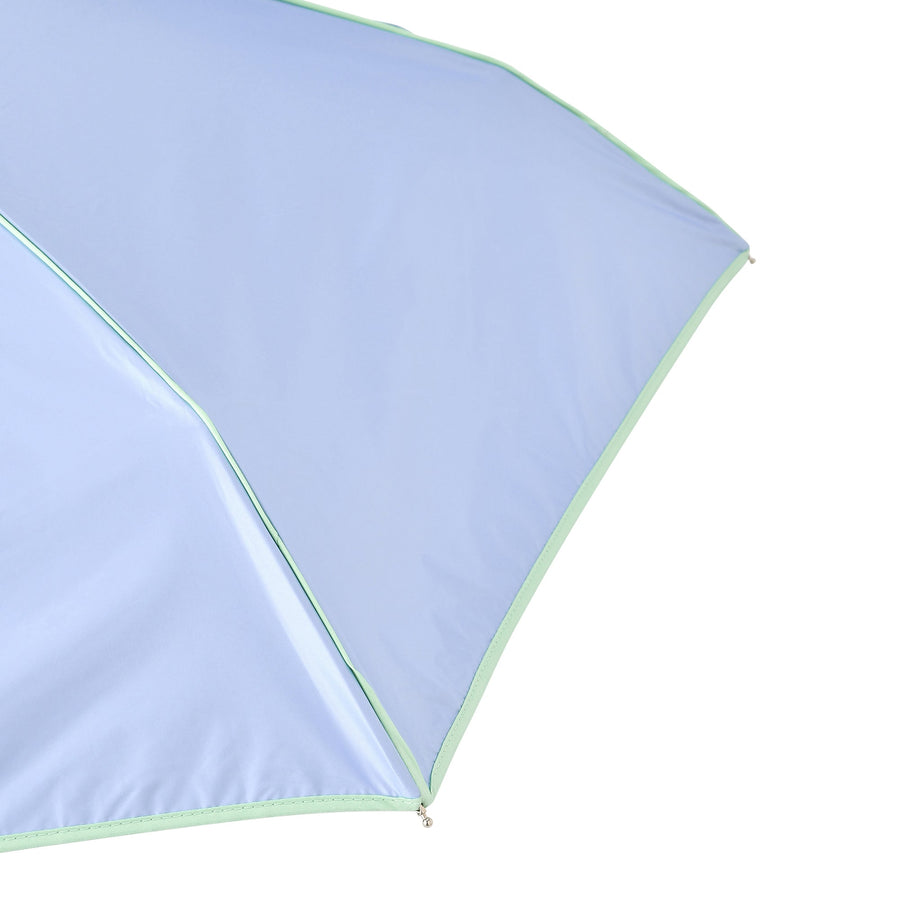 遮光 コンパクト パイピング 折りたたみ傘 47cm ブルー（晴雨兼用）