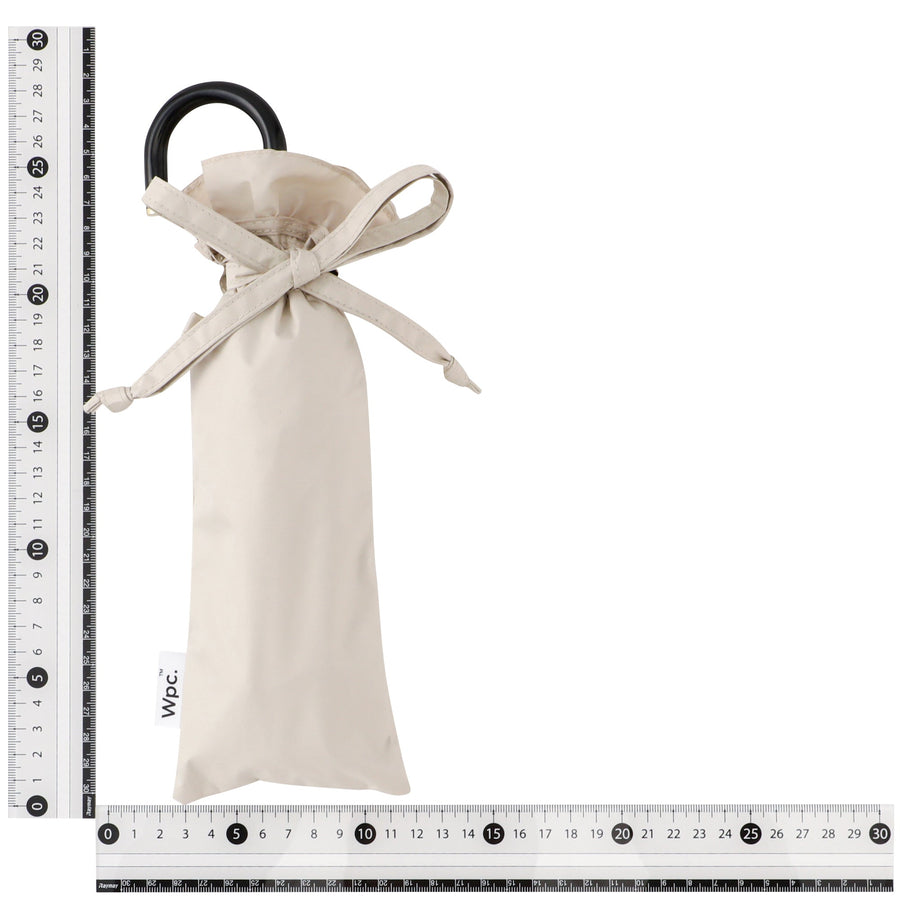 遮光 クラシックフリル 折りたたみ傘 50cm ベージュ（晴雨兼用）