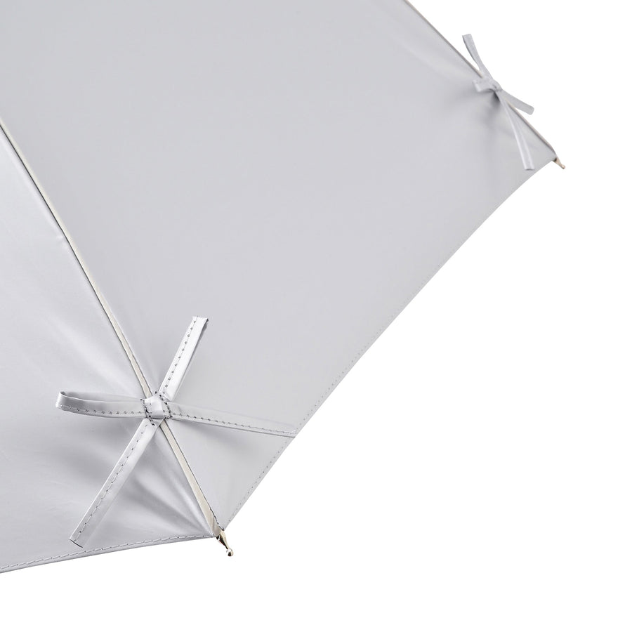 遮光 リボン 長傘 50cm シルバー（晴雨兼用）