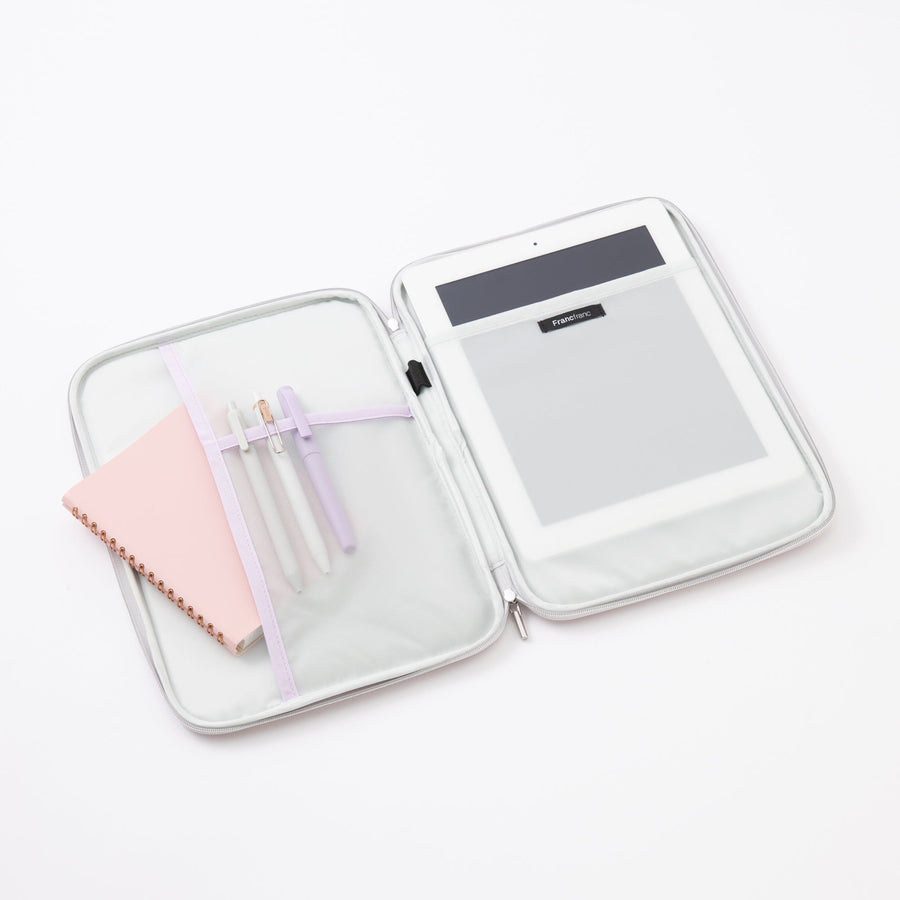 アーチキルト タブレットケース ライトグレー